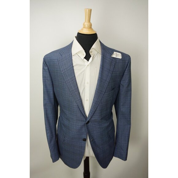 Kiton 14 Micron Wool Blue Plaid Sport Coat Jacket Sz 60 EU 50 US BRAND NEW - Picture 3 of 11